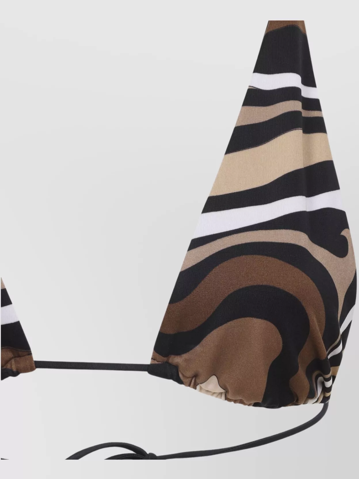 Pucci Triangle Halter Neck Adjustable Bikini Top In Brown