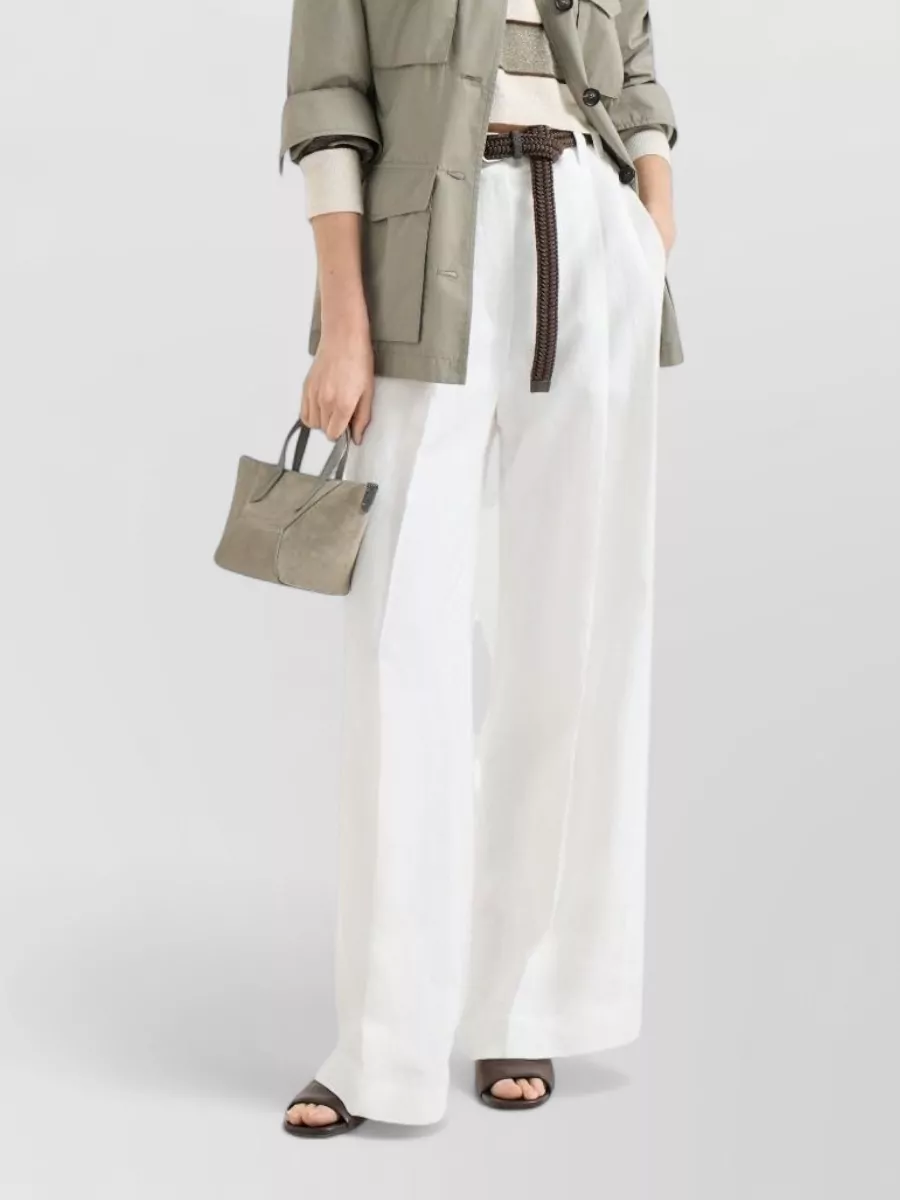 Brunello Cucinelli Cotton Blend Field Jacket Collared Neck