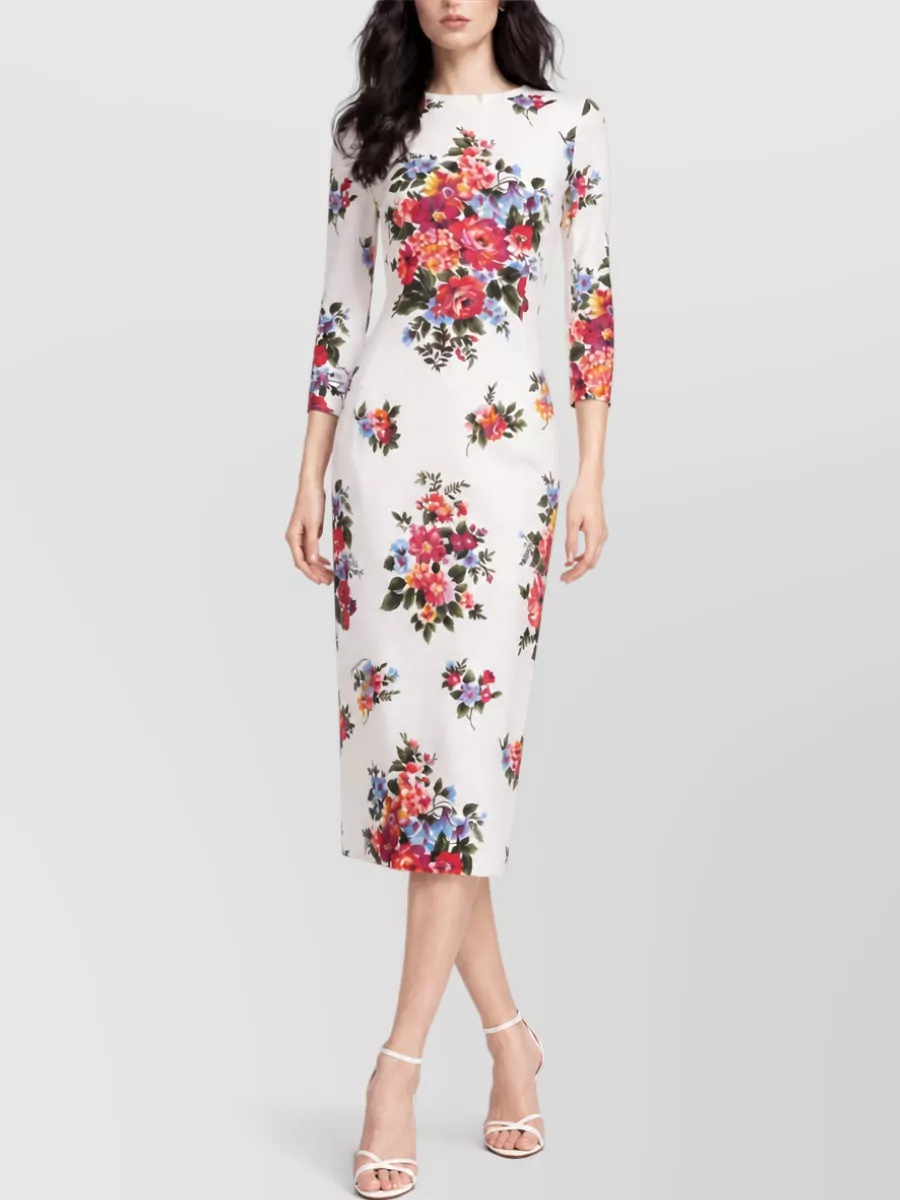 Dolce&Gabbana Midi Dress Floral Pattern Fitted Silhouette