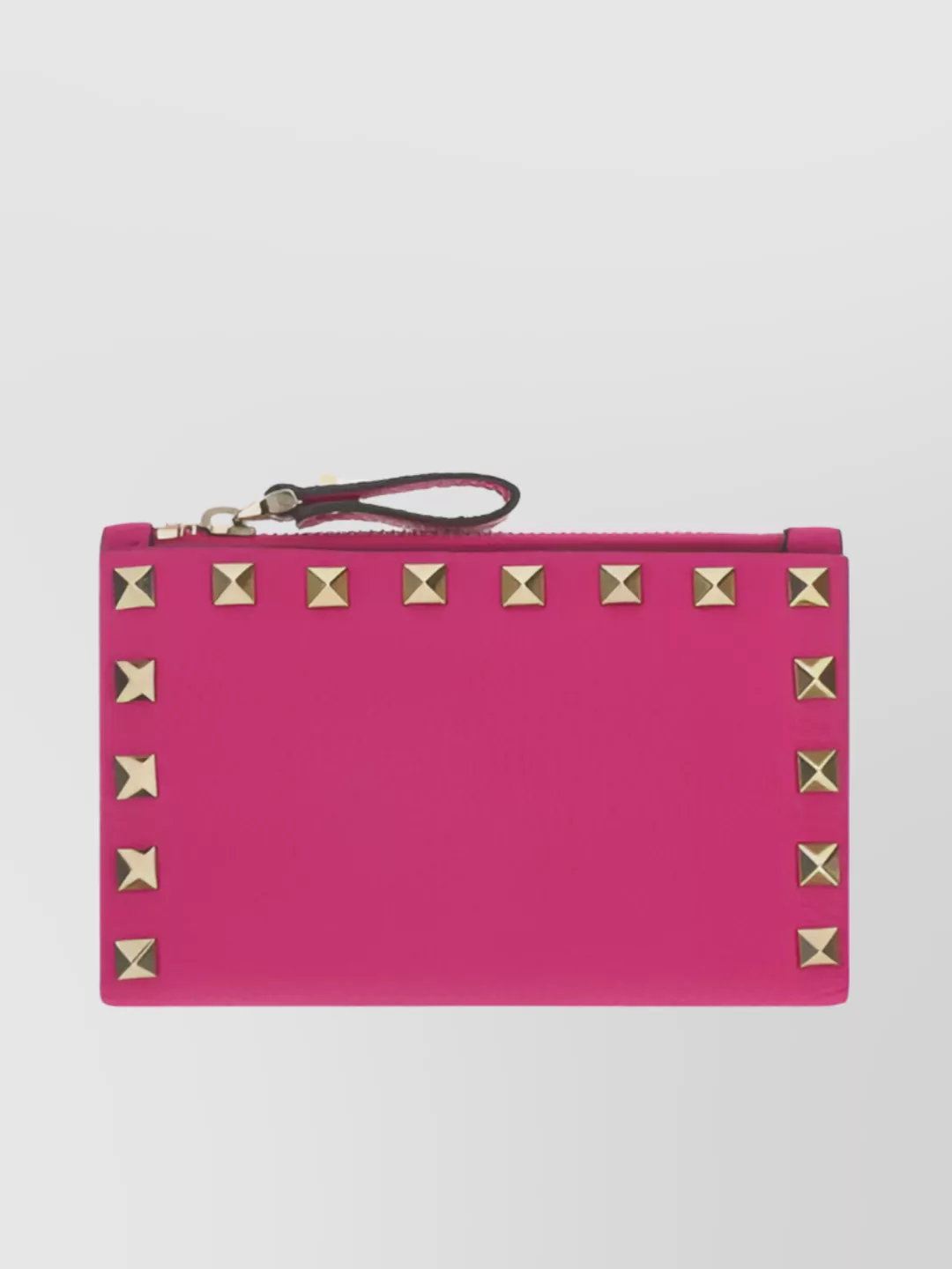 Shop Valentino Rockstud Beaded Leather French Wallet