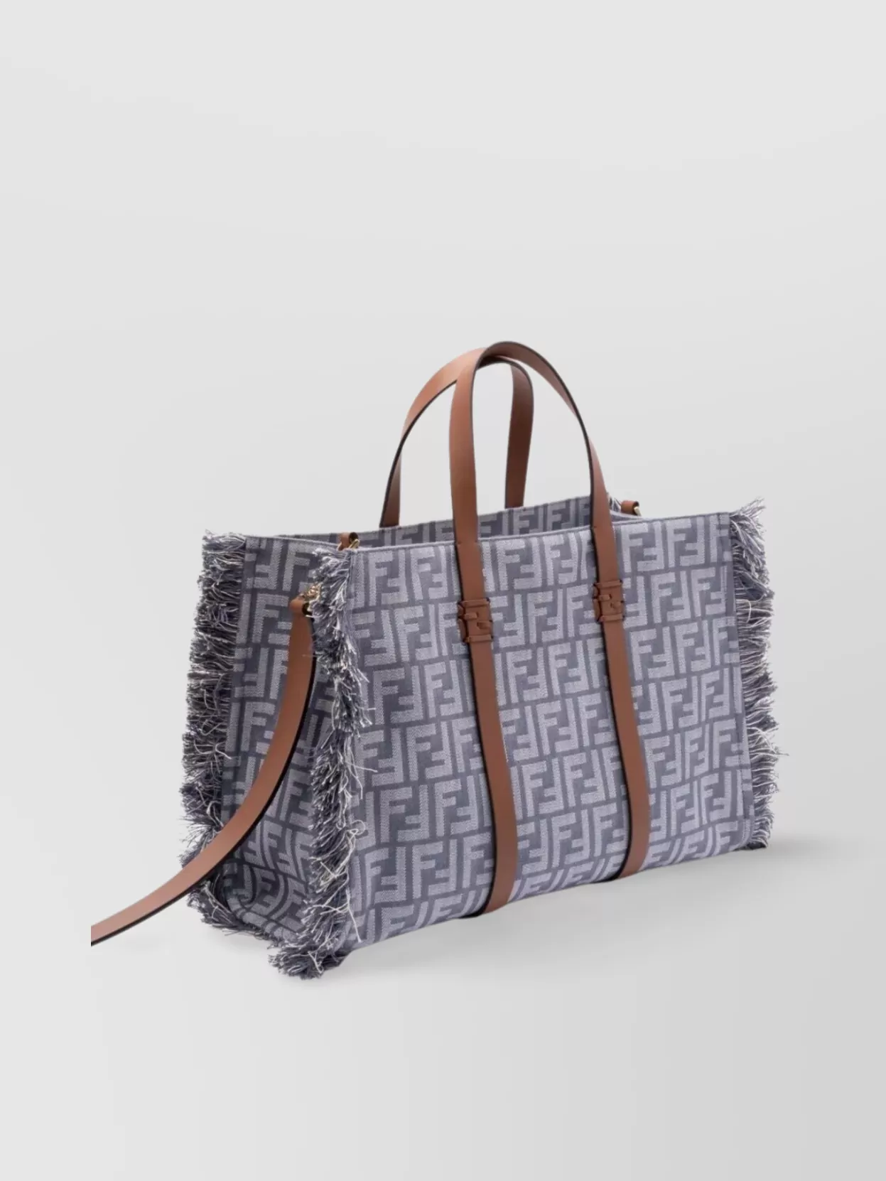 Fendi Summer tote denim-effect ff jacquard bag | The Fashion