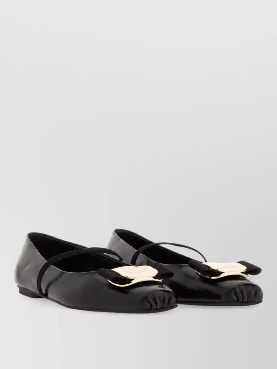Ferragamo Leather Ballerina Shoes