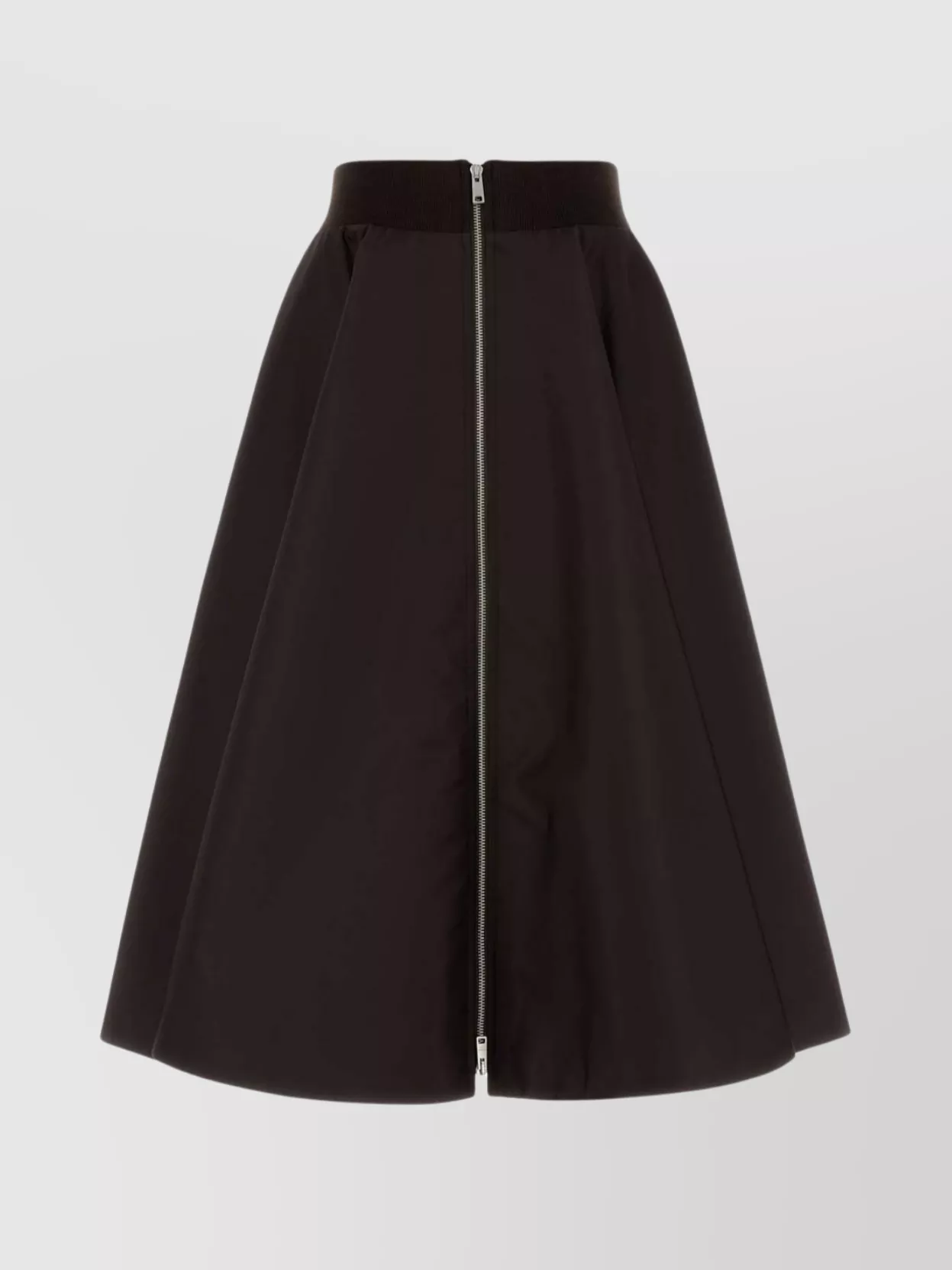 Prada Flared High-waisted Midi Skirt In Brown