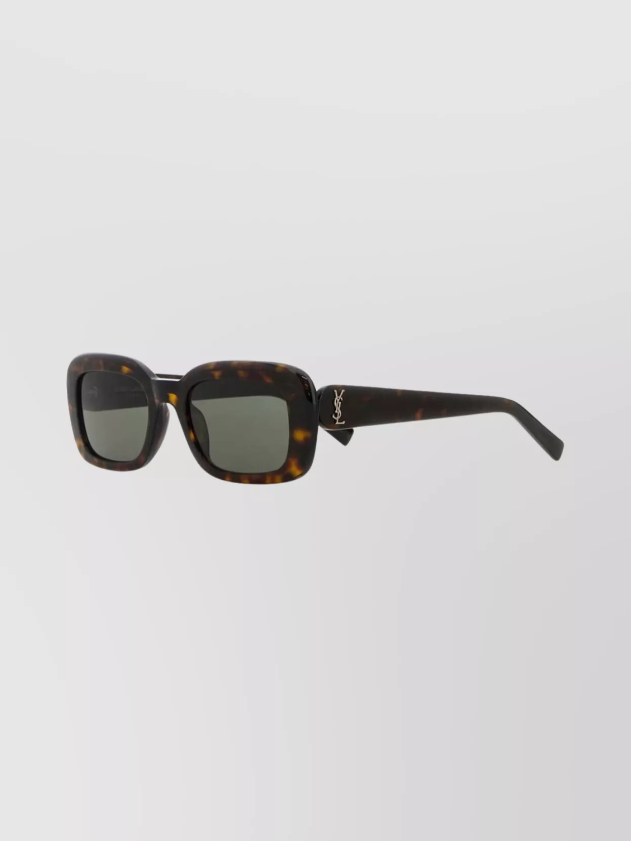 Saint Laurent Rectangular Tortoiseshell Sunglasses Dark Lenses In Black