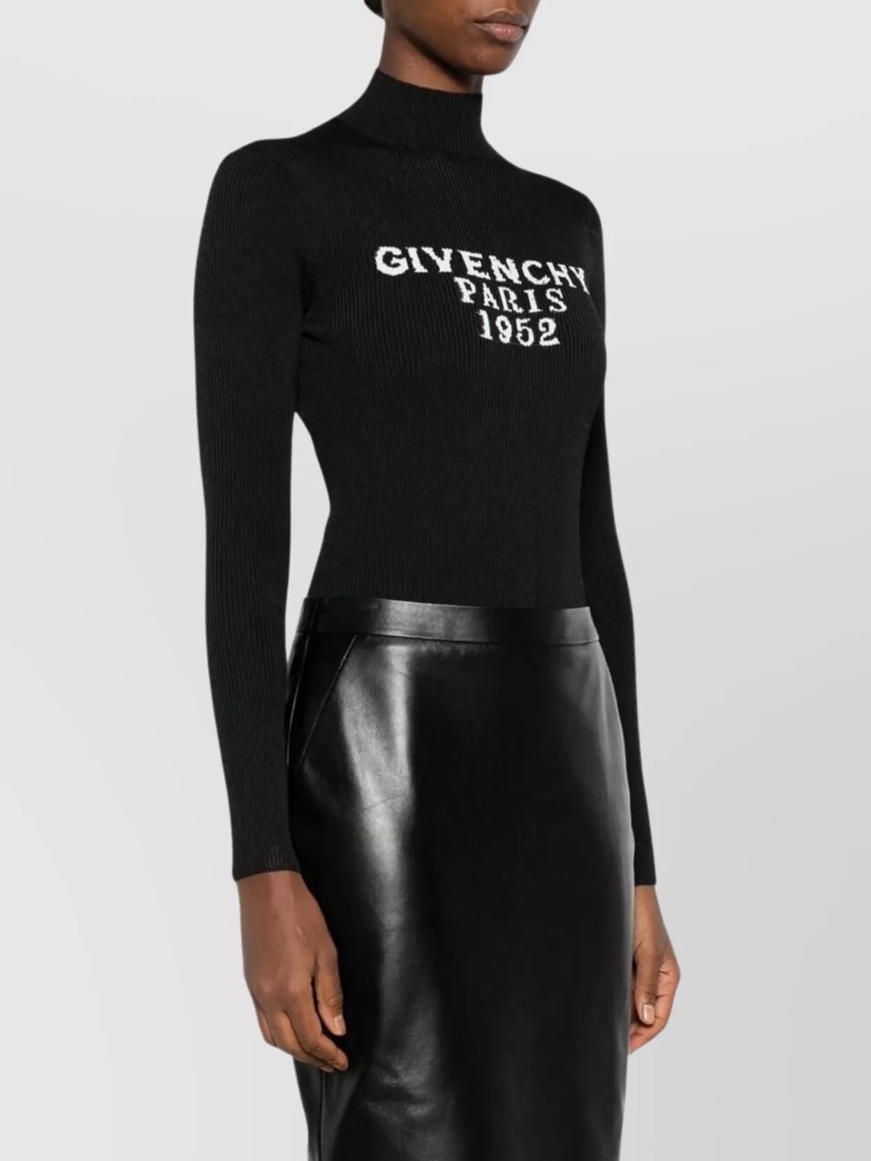 Givenchy Fitted Long Sleeve Turtleneck Bodysuit In Black
