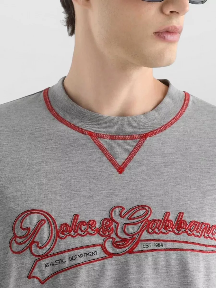 Dolce&Gabbana Cotton Embroidered Crewneck Short-Sleeve T-Shirt