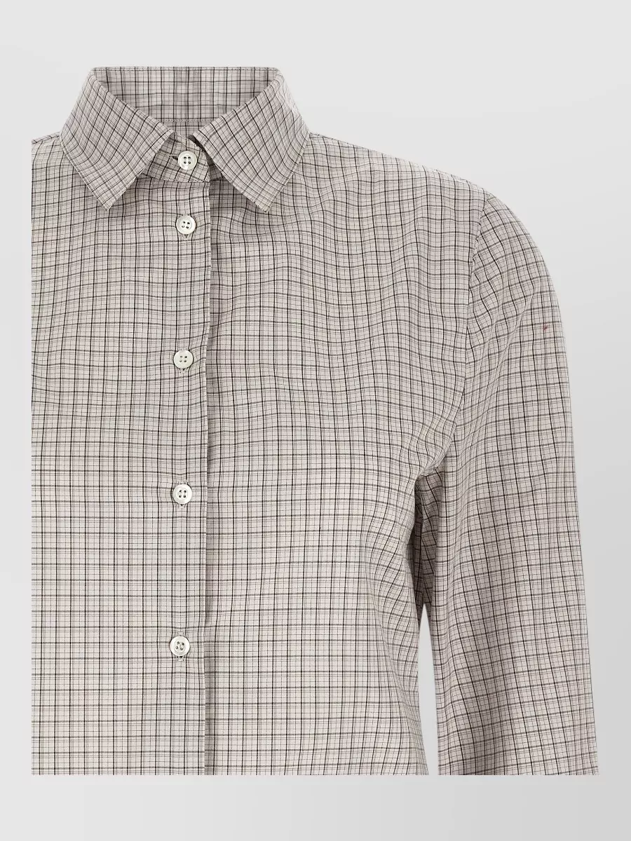Maison Margiela Cotton Checked Pointed Hem Shirt