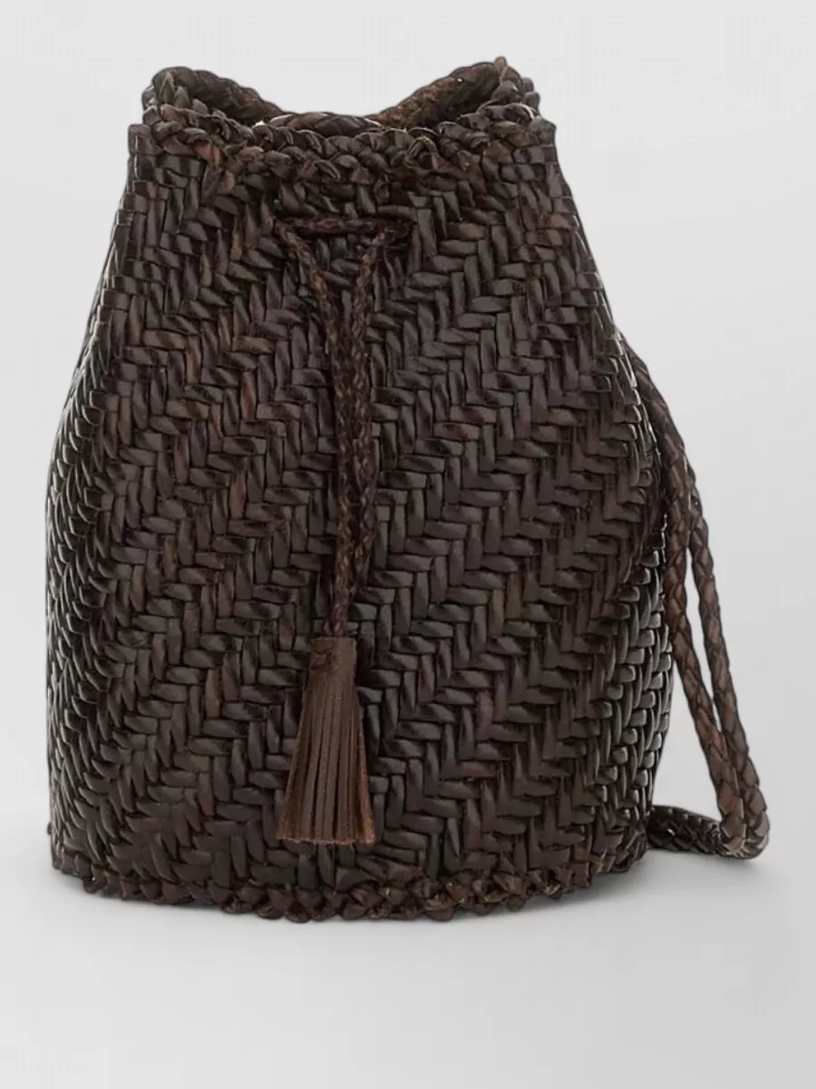 Dragon Diffusion pompom double jump leather bucket bag