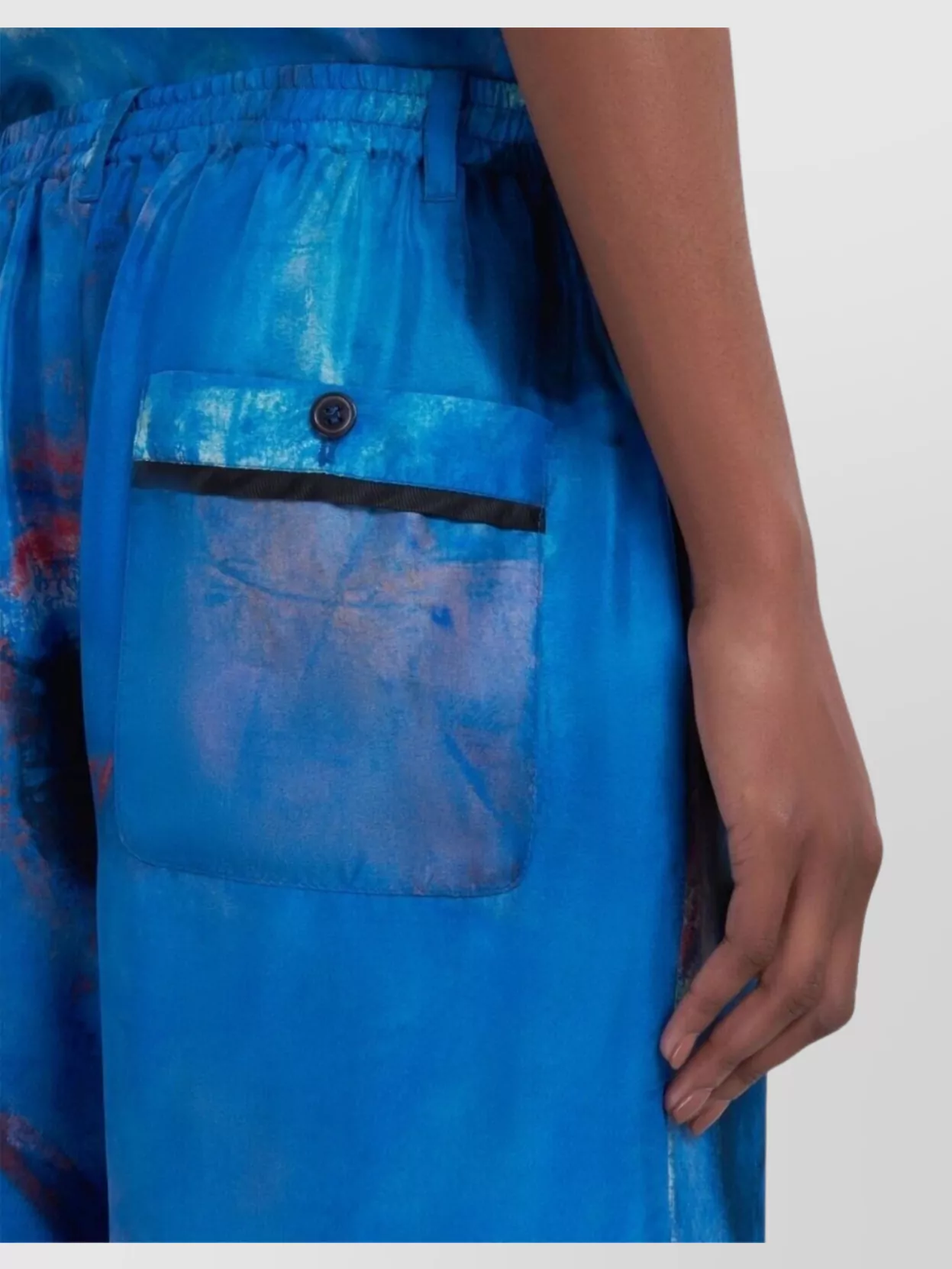 Marni Wide Leg Trousers Elastic Waistband In Blue