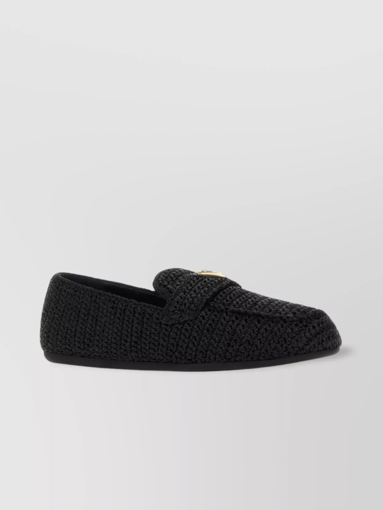 Shop Prada Textured Finish Loafers In Raffia