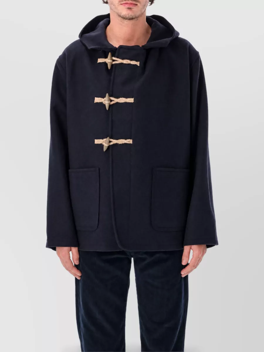 Fortela wool hooded duffle coat