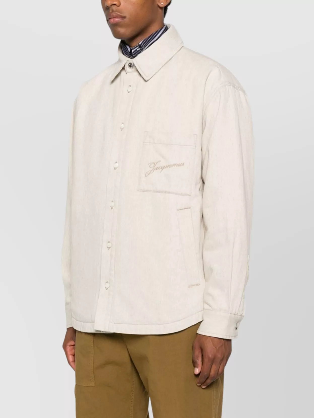 Jacquemus Button-Down Shirt Curved Hemline Long Sleeves