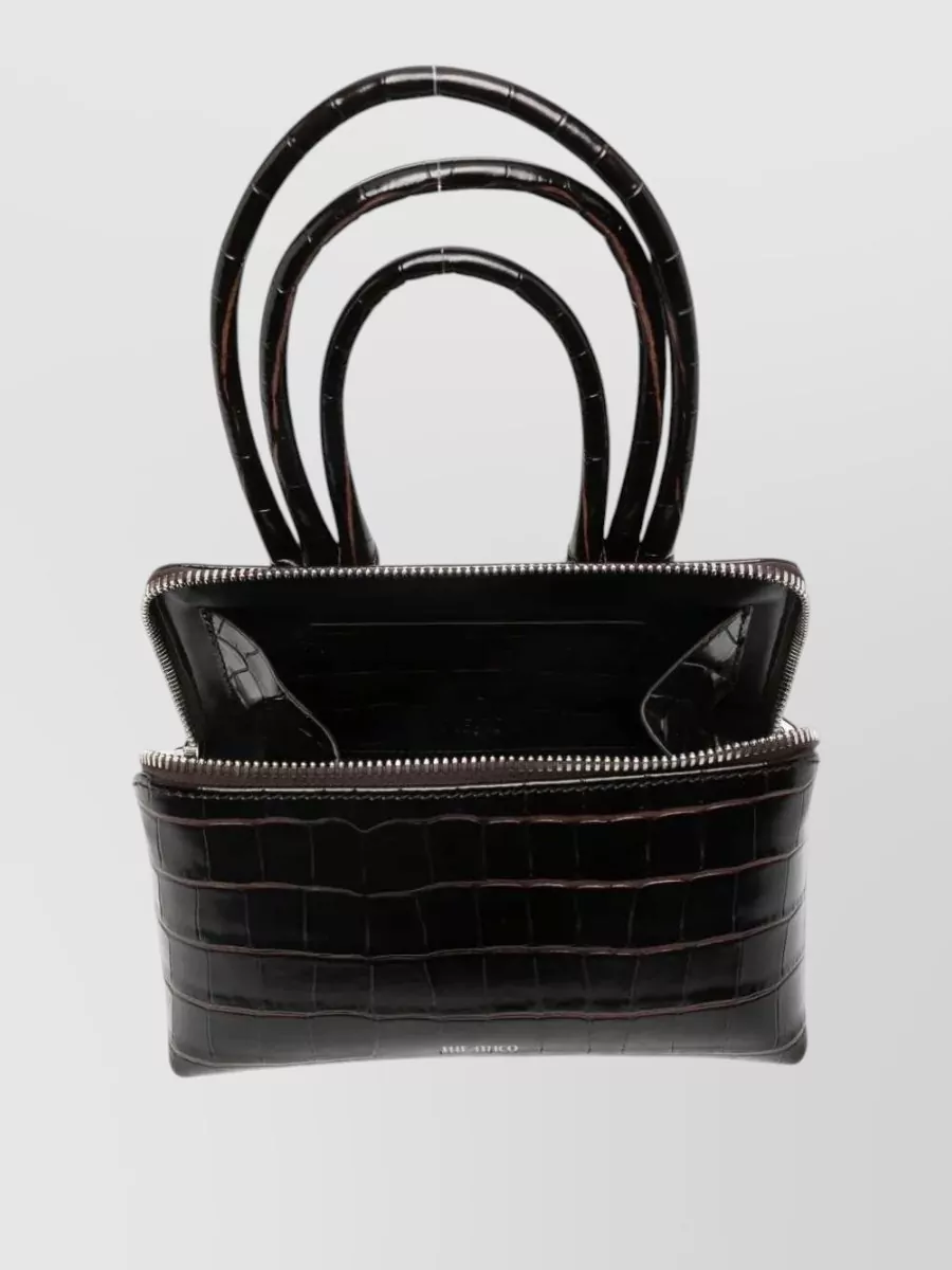 The Attico Friday Mini Leather Crocodile-Embossed Mini Bag