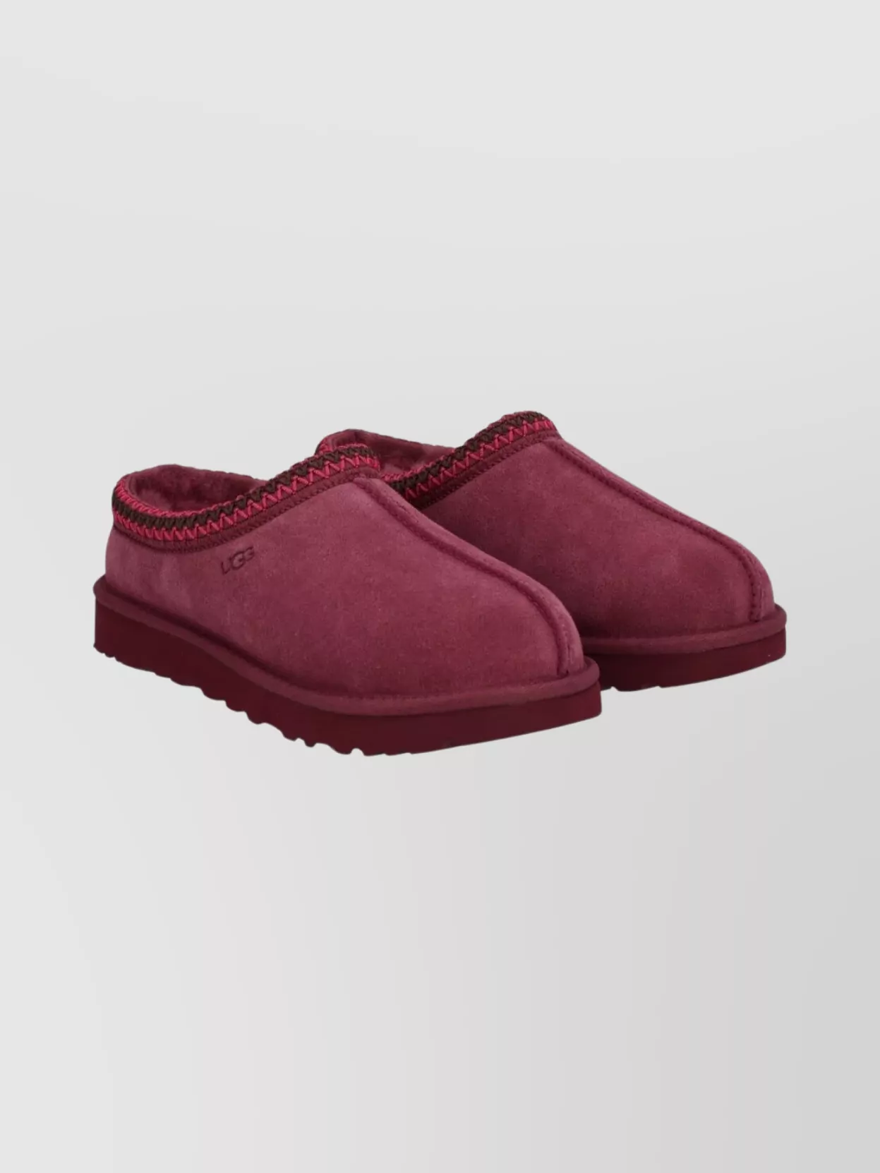 Ugg Embroidered Trim Flat Sole Round Toe Slippers