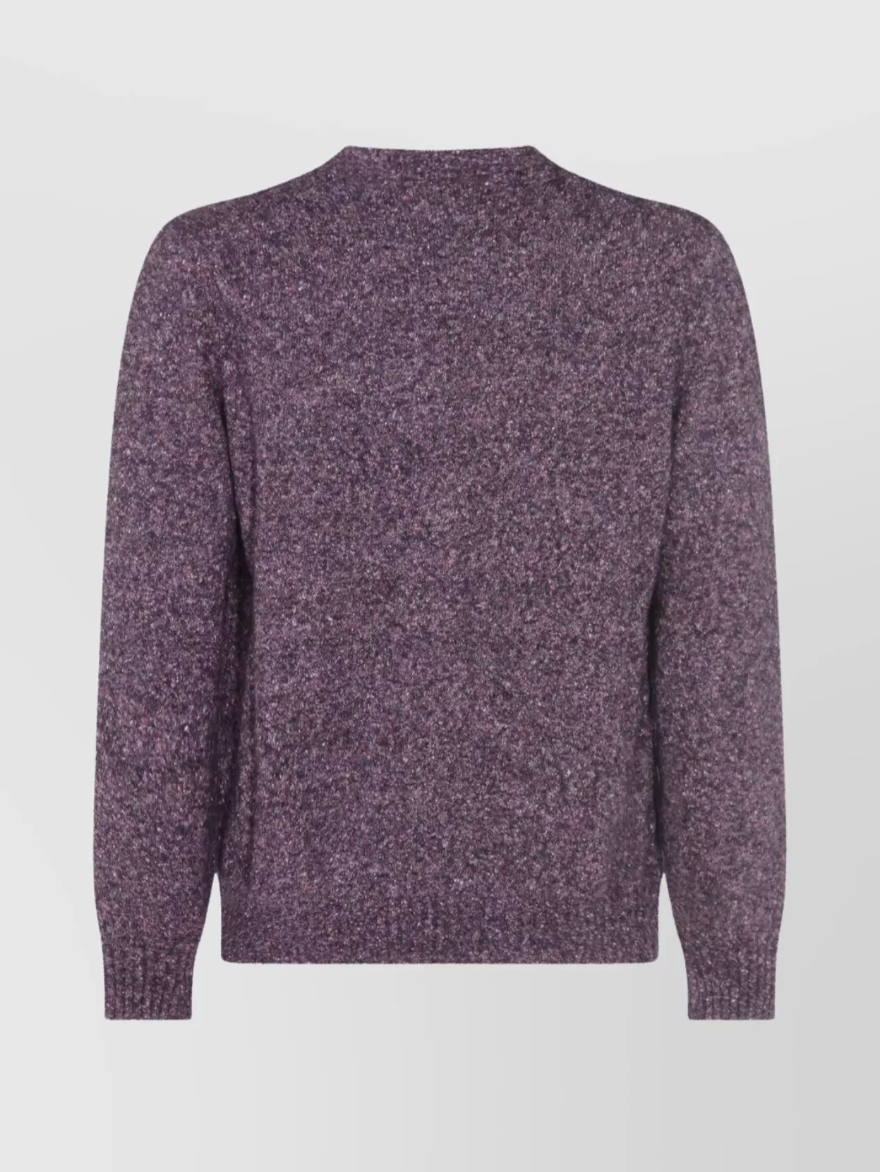 Brunello Cucinelli V-neck Long Sleeve Sweater With Ribbed Cuffs And Hem In Purple