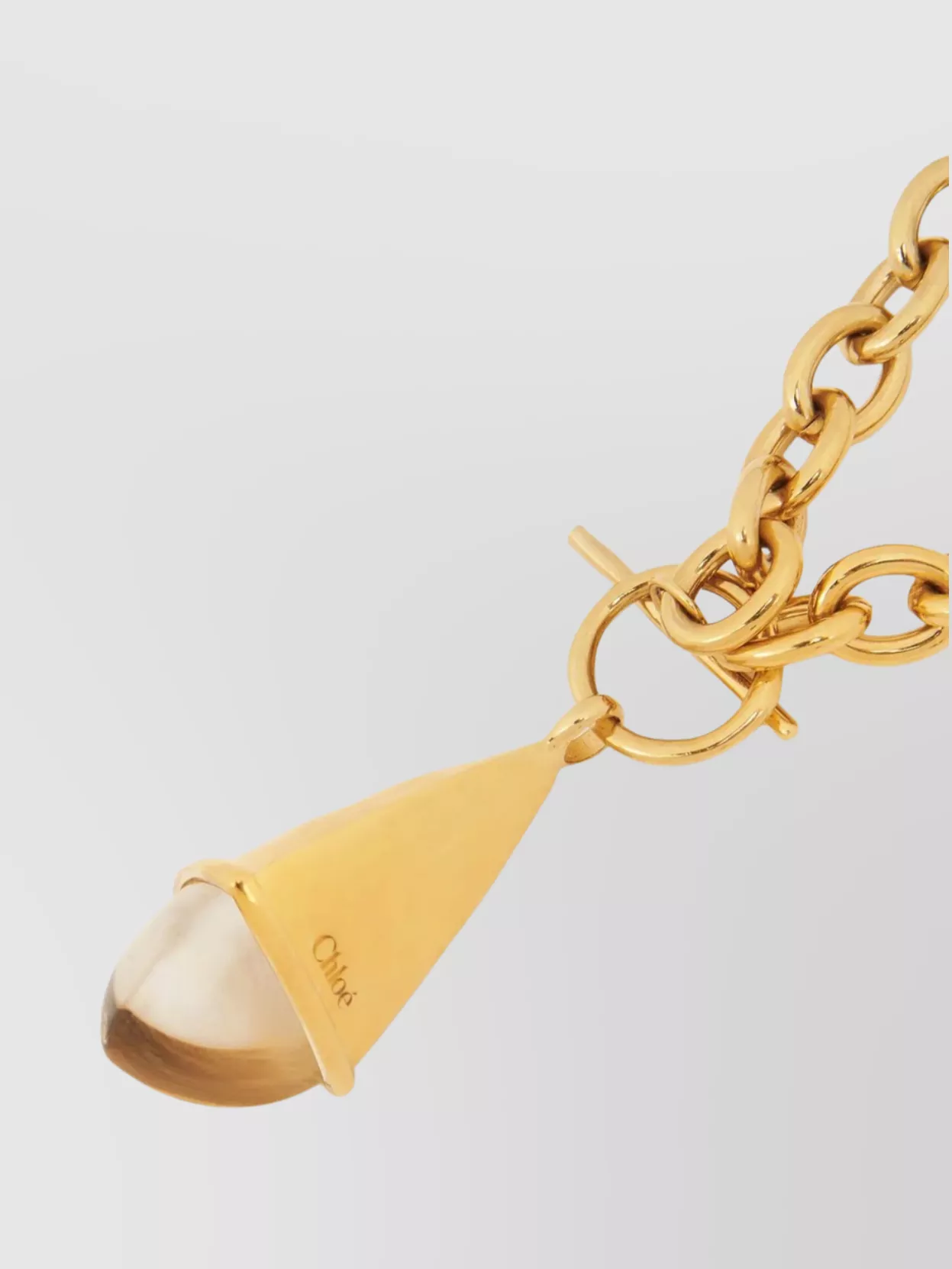 Chloé Prism Necklace With Chain Frame And Pendant Detail In Yellow