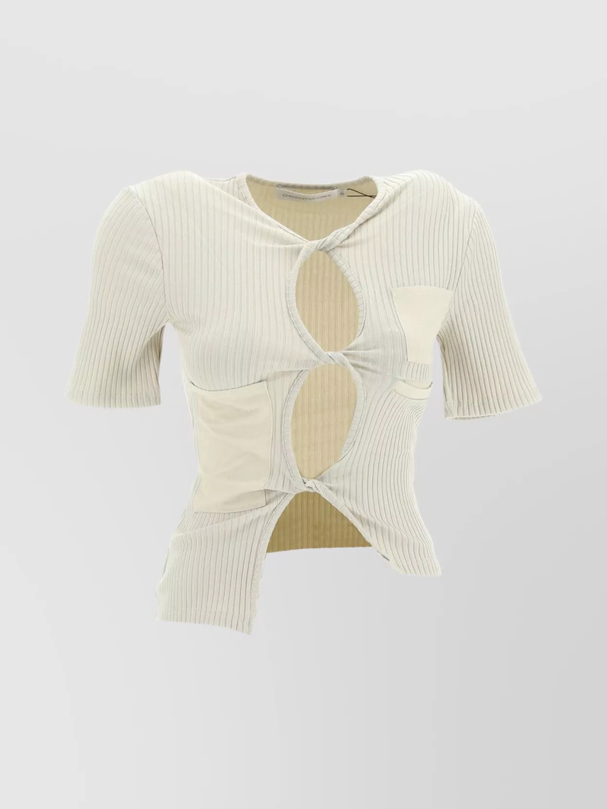 Shop Christopher Esber Ribbed Round Neck T-shirt Cut-outs
