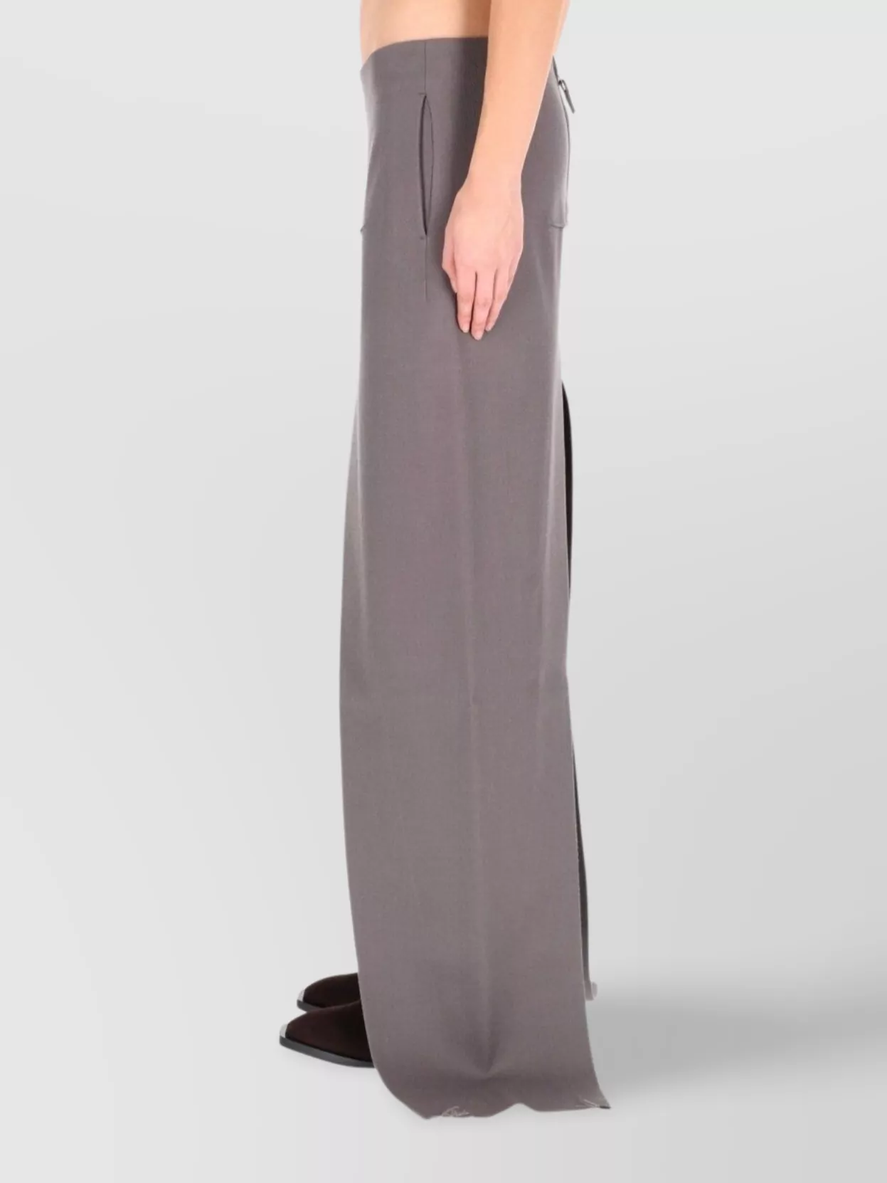 Rick Owens High Waist Long Skirt Slits