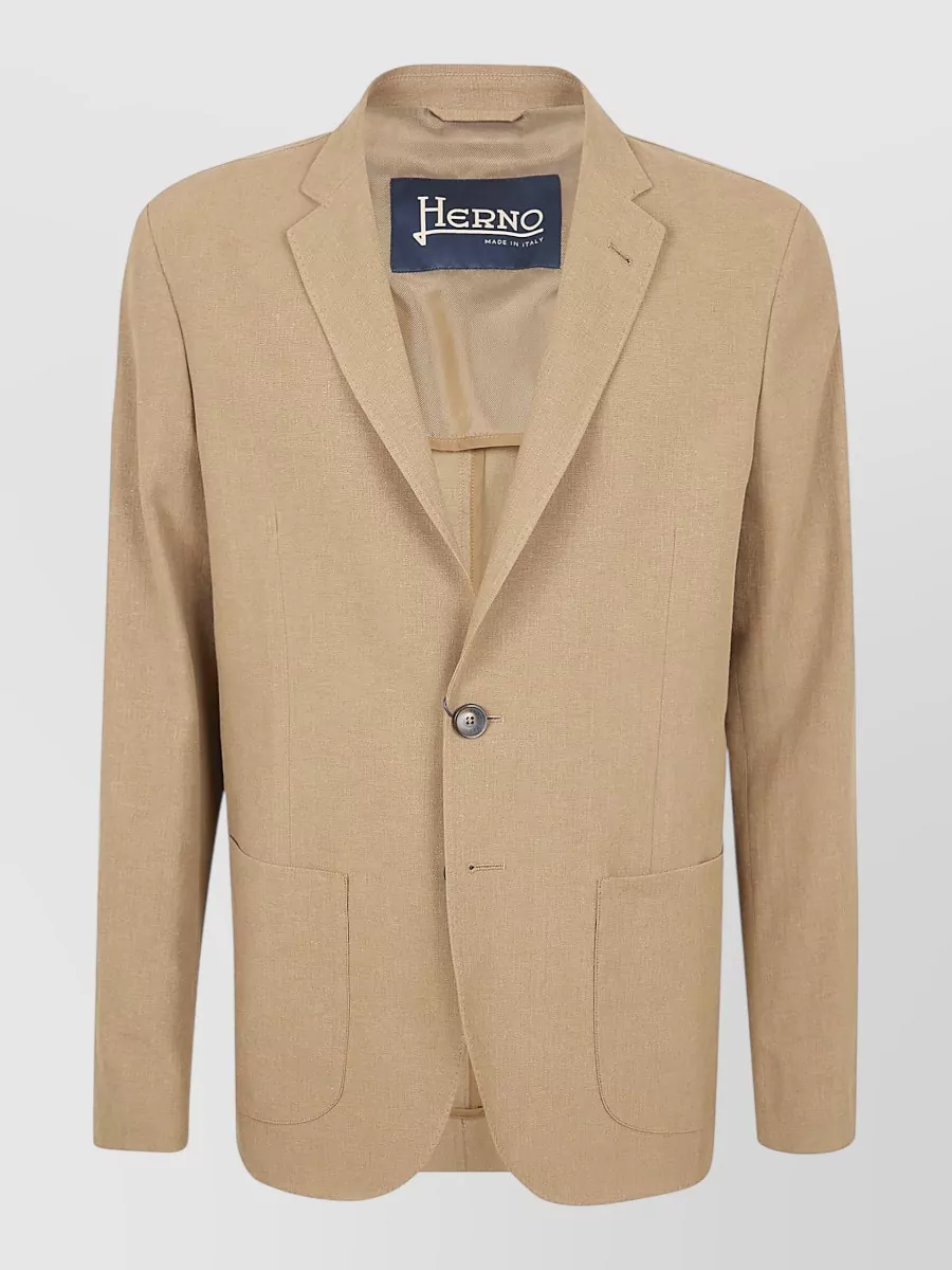 Herno single-breasted linen blazer