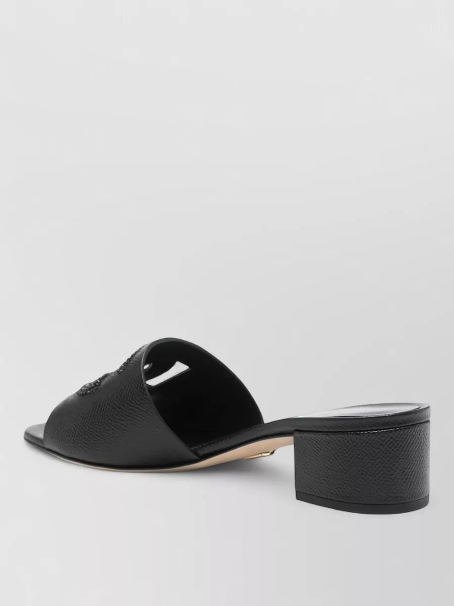 Dolce&Gabbana Sandals Block Heel Embellished Strap Open Toe