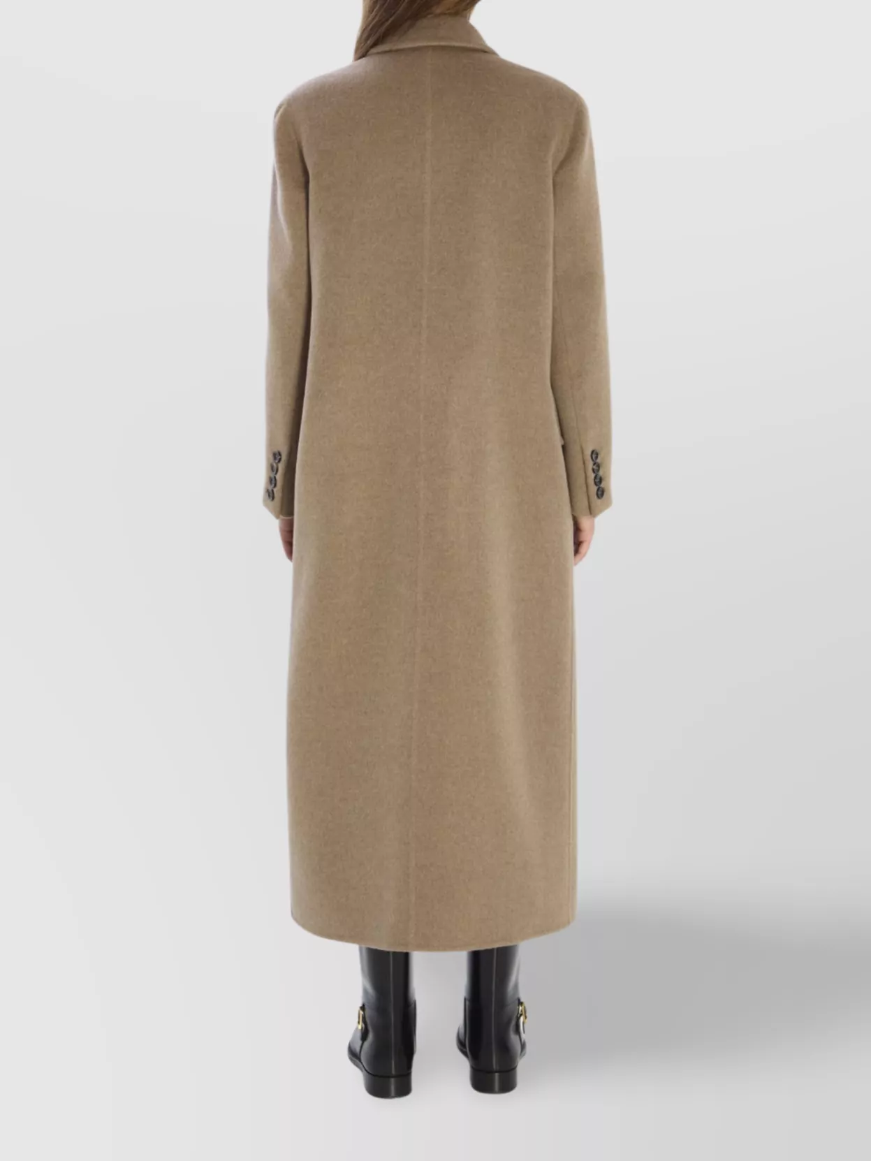 Max Mara Long Cashmere Coat Peaked Lapels