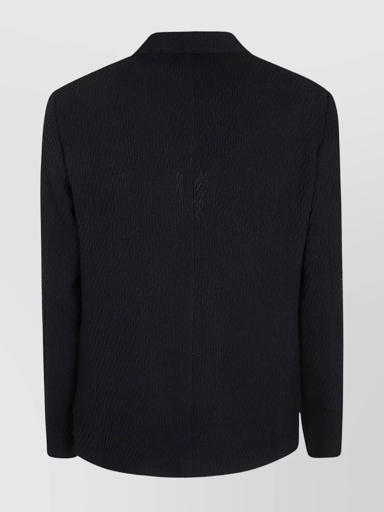 Emporio Armani Front Pockets Notch Lapel Single-Breasted Textured Fabric
