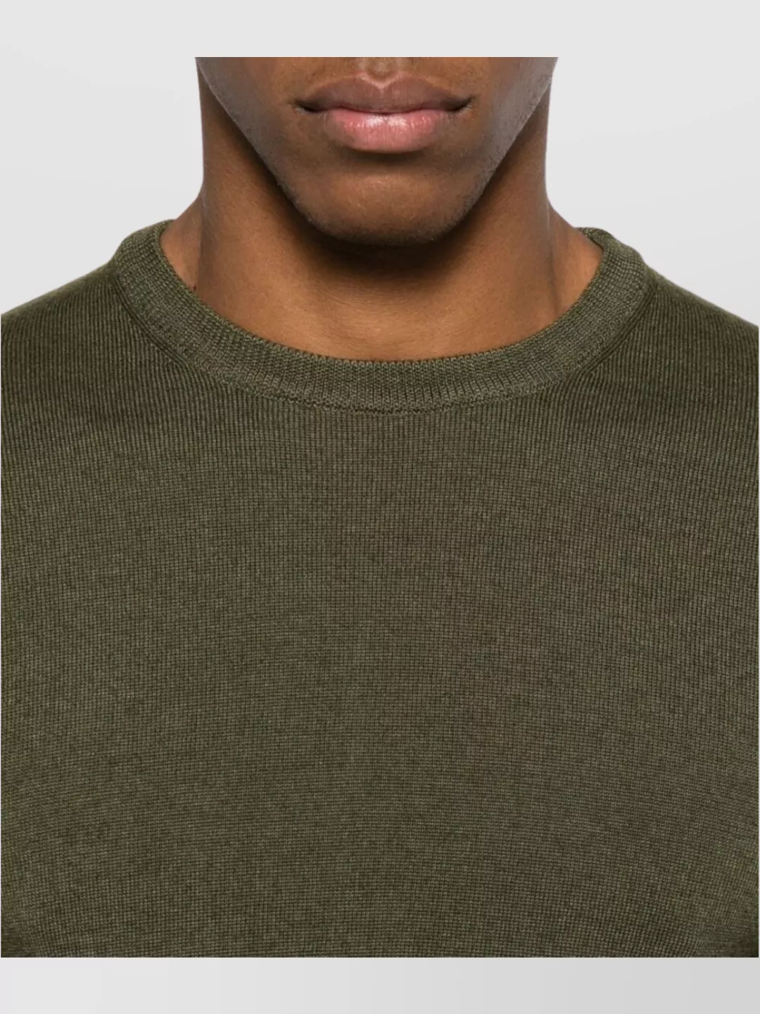 Woolrich Long Sleeve Crew Neck Sweater With Ribbed Hem