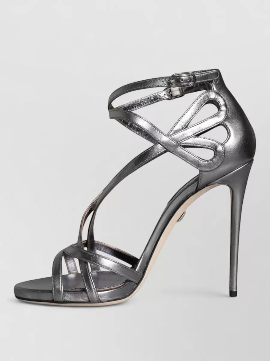 Dolce&Gabbana Leather Cutout Heeled Sandals