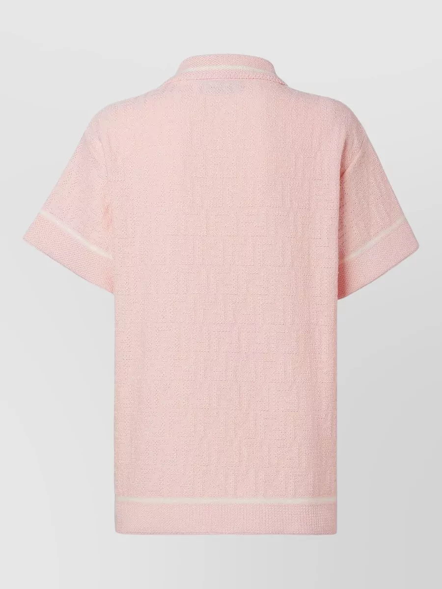 Fendi Cotton Crochet Short-Sleeve Polo Shirt