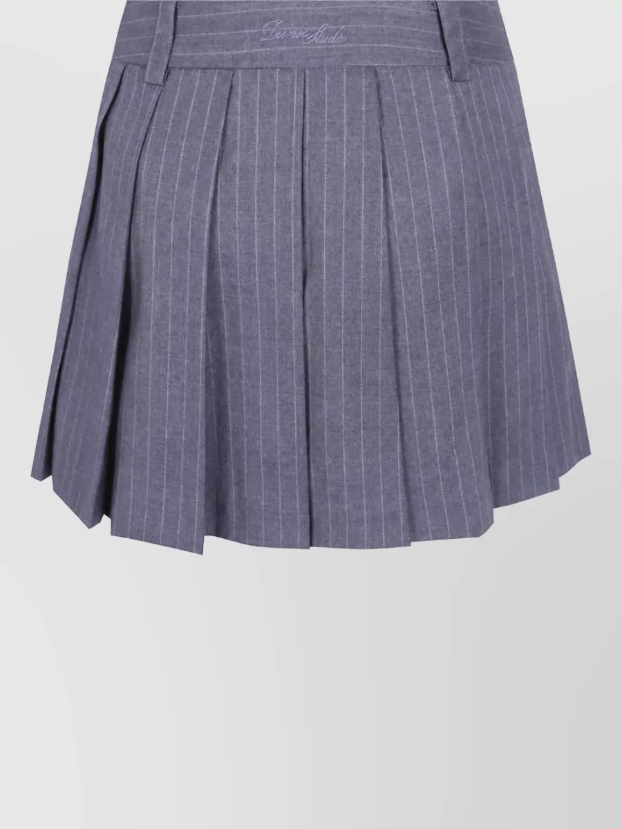 Dunst Striped Pleated Mini Skirt