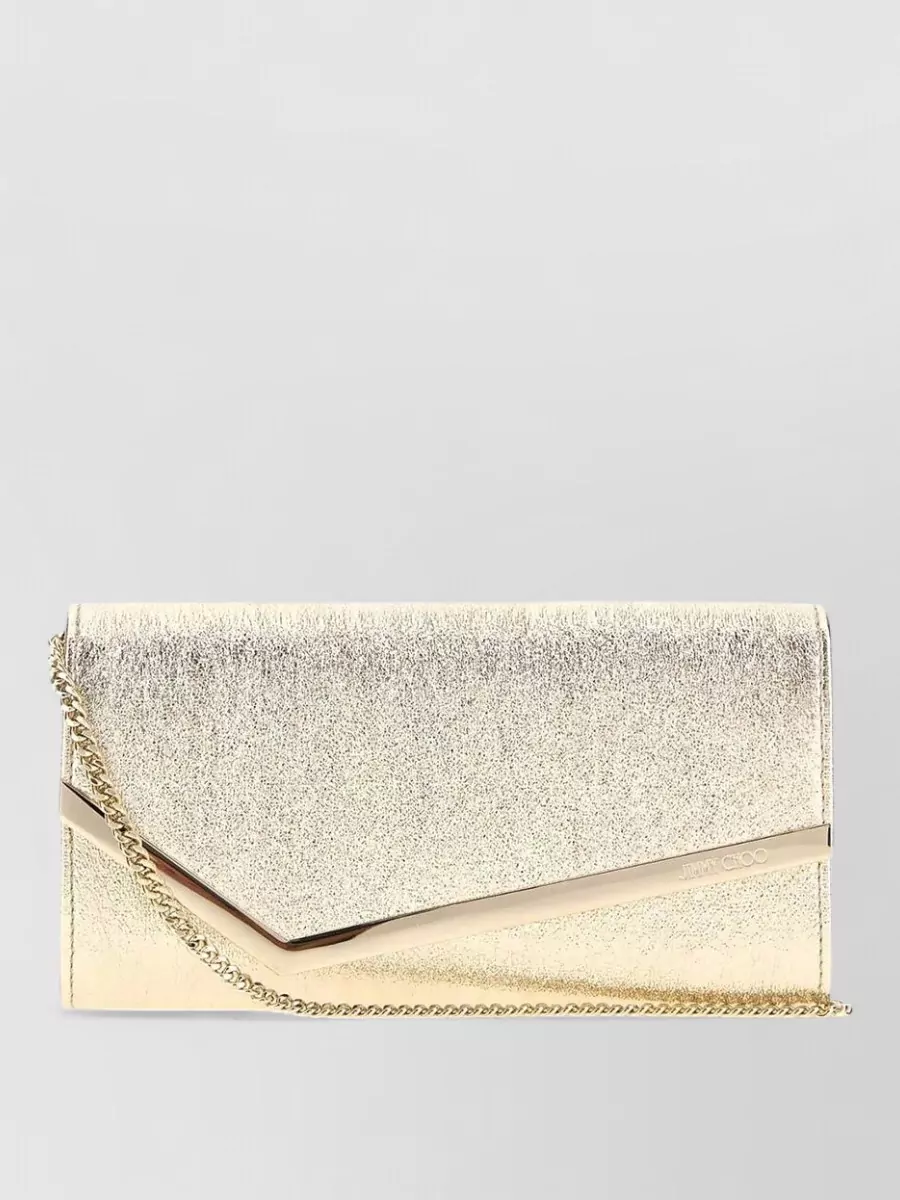 Jimmy Choo Emmie Lamb Leather Clutch Bag