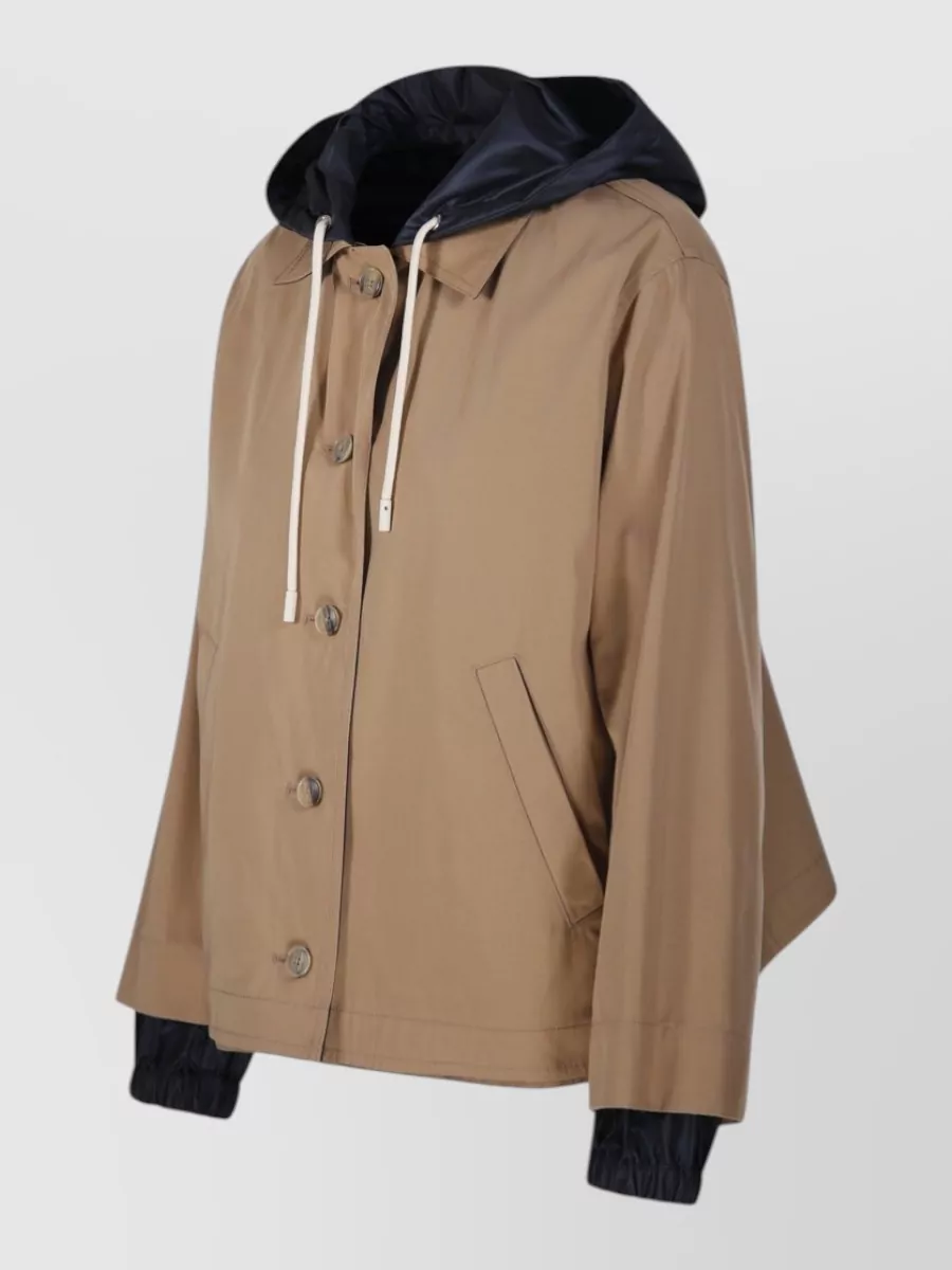 Herno Cotton Reversible Hooded Cropped Jacket