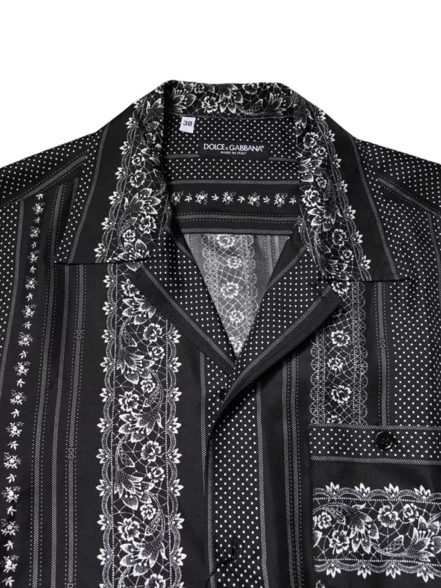 Dolce&Gabbana Silk Floral Print Short-Sleeve Shirt