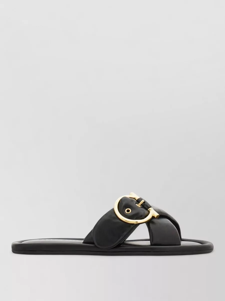 Ferragamo Nappa Leather Slide Sandals