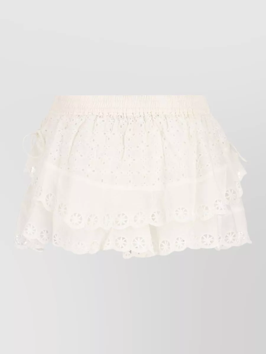 Isabel Marant Cotton Silk Embroidered Mini Shorts