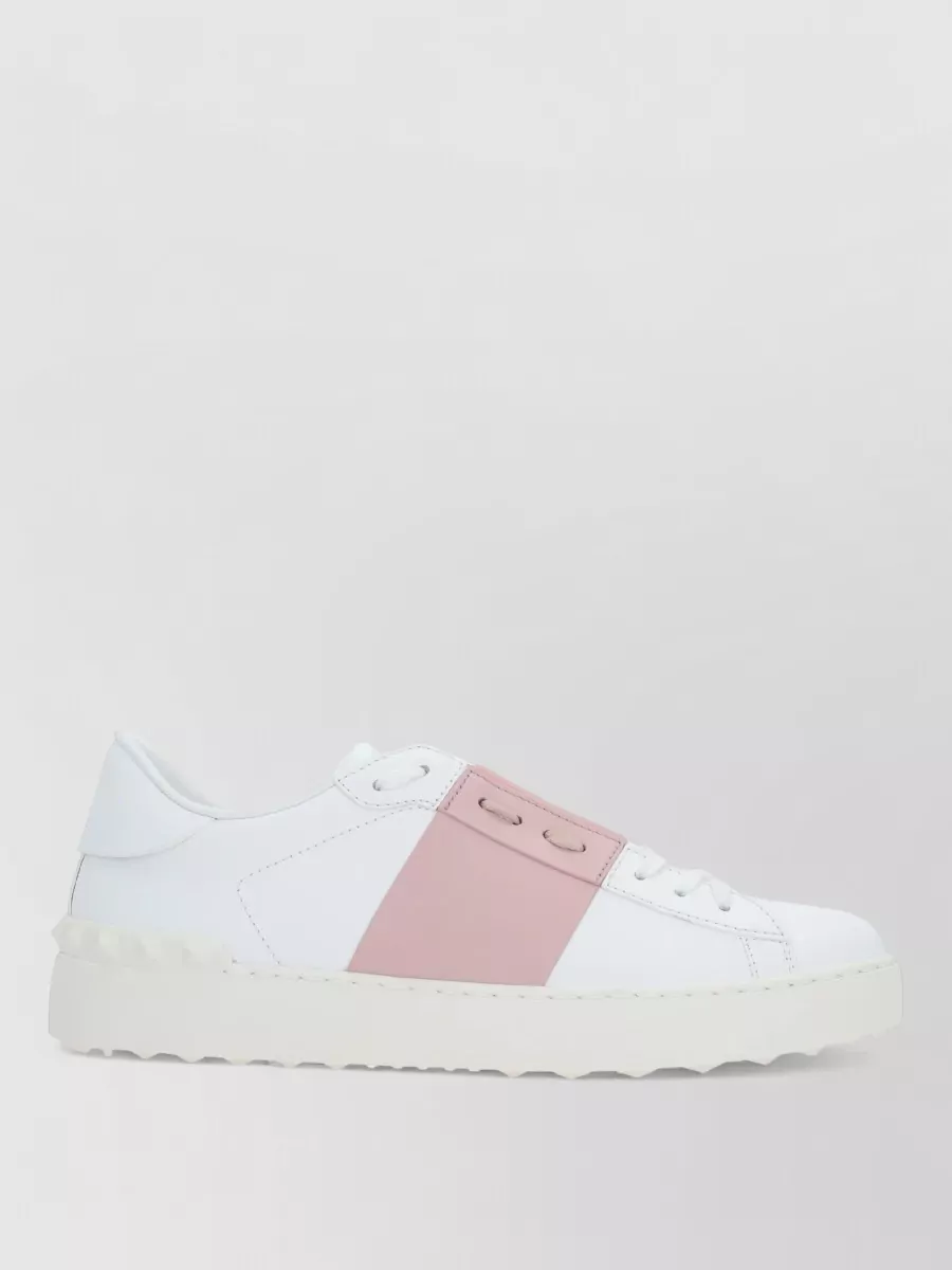 Valentino Low Top Sneakers Contrast Panel Rubber Sole