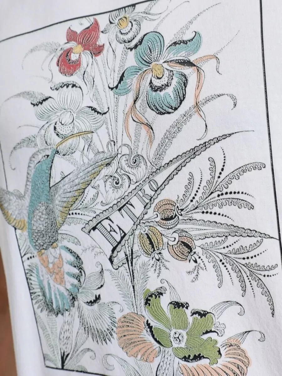 Etro Floral Cotton T Shirt Graphic Print