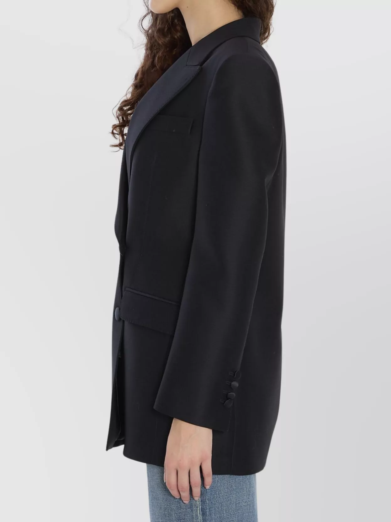 Dolce&Gabbana Faille Double-Breasted Jacket Peak Lapels