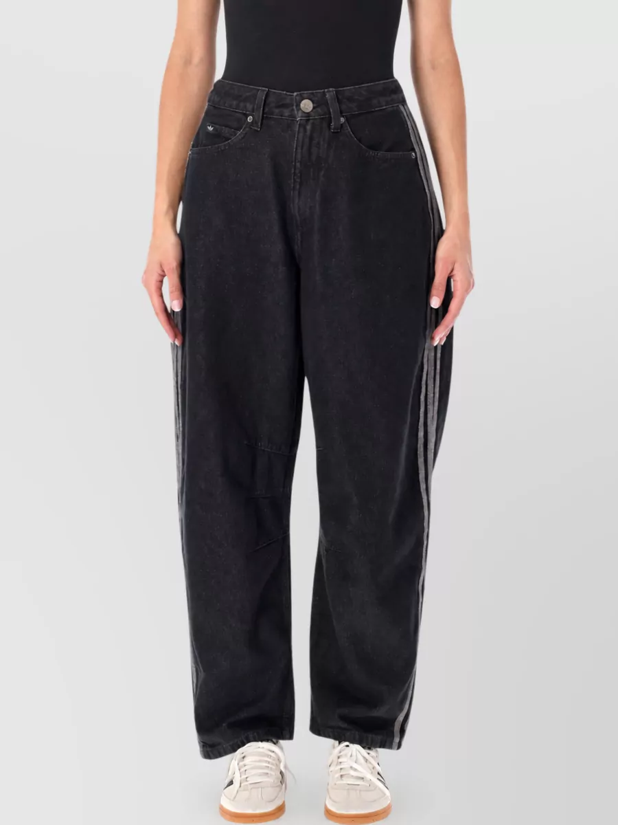 Adidas Originals Denim high-rise barrel-leg jeans