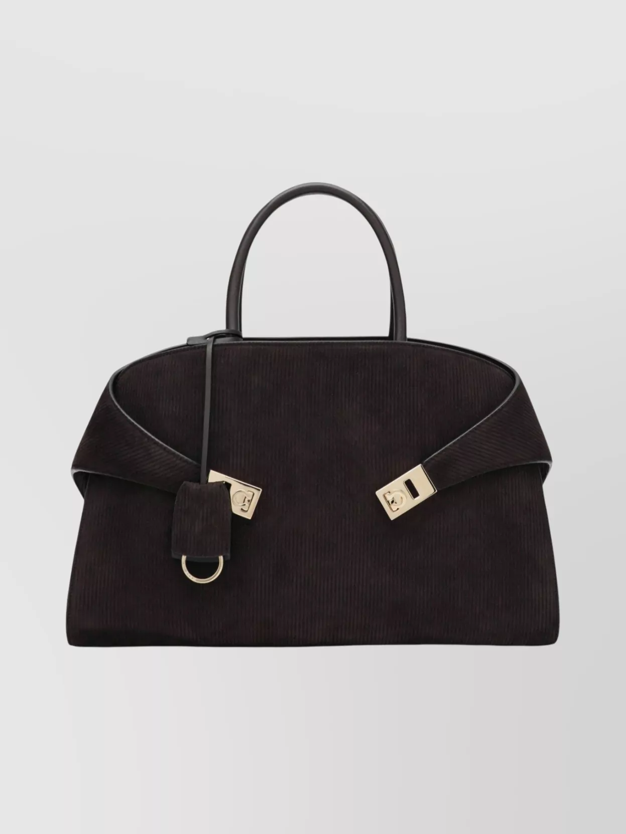 Ferragamo Soft Suede Shoulder Bag With Top Handle