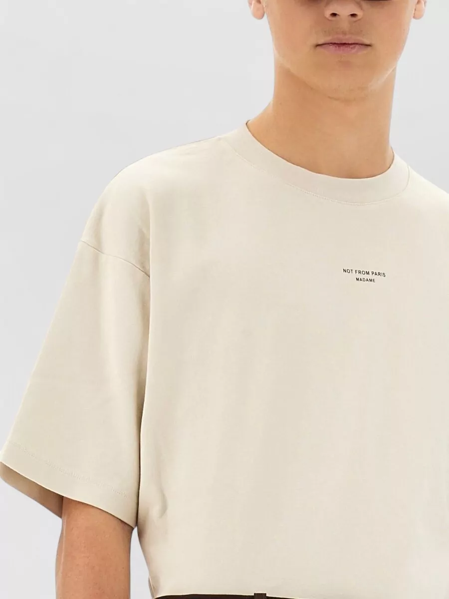 Drôle De Monsieur Slogan Crew Neck Regular Fit T Shirt