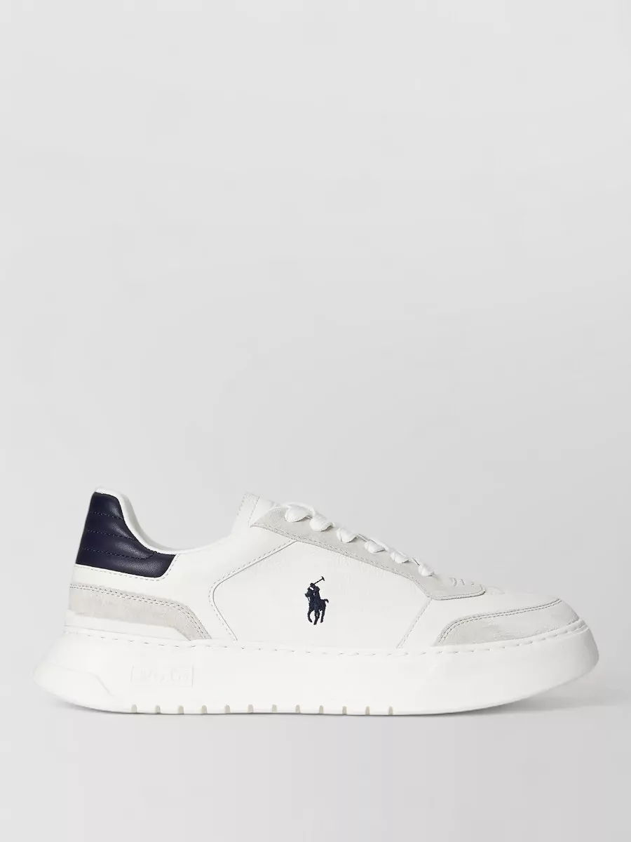 Ralph Lauren Leather Logo Sneakers Lace Up Design