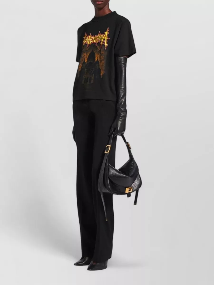 Balenciaga Printed Cotton Crew Neck T-Shirt