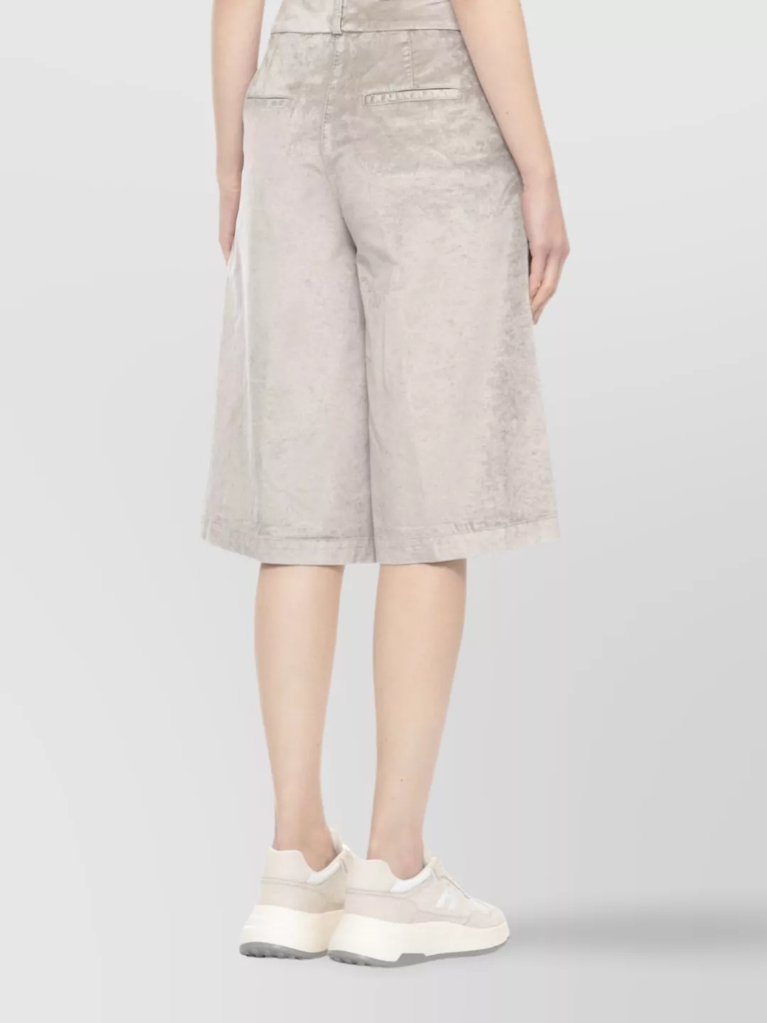 Peserico Wide Leg Trousers Leather Detail