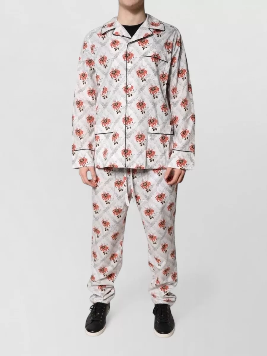 Dolce&Gabbana floral print cotton pajama set