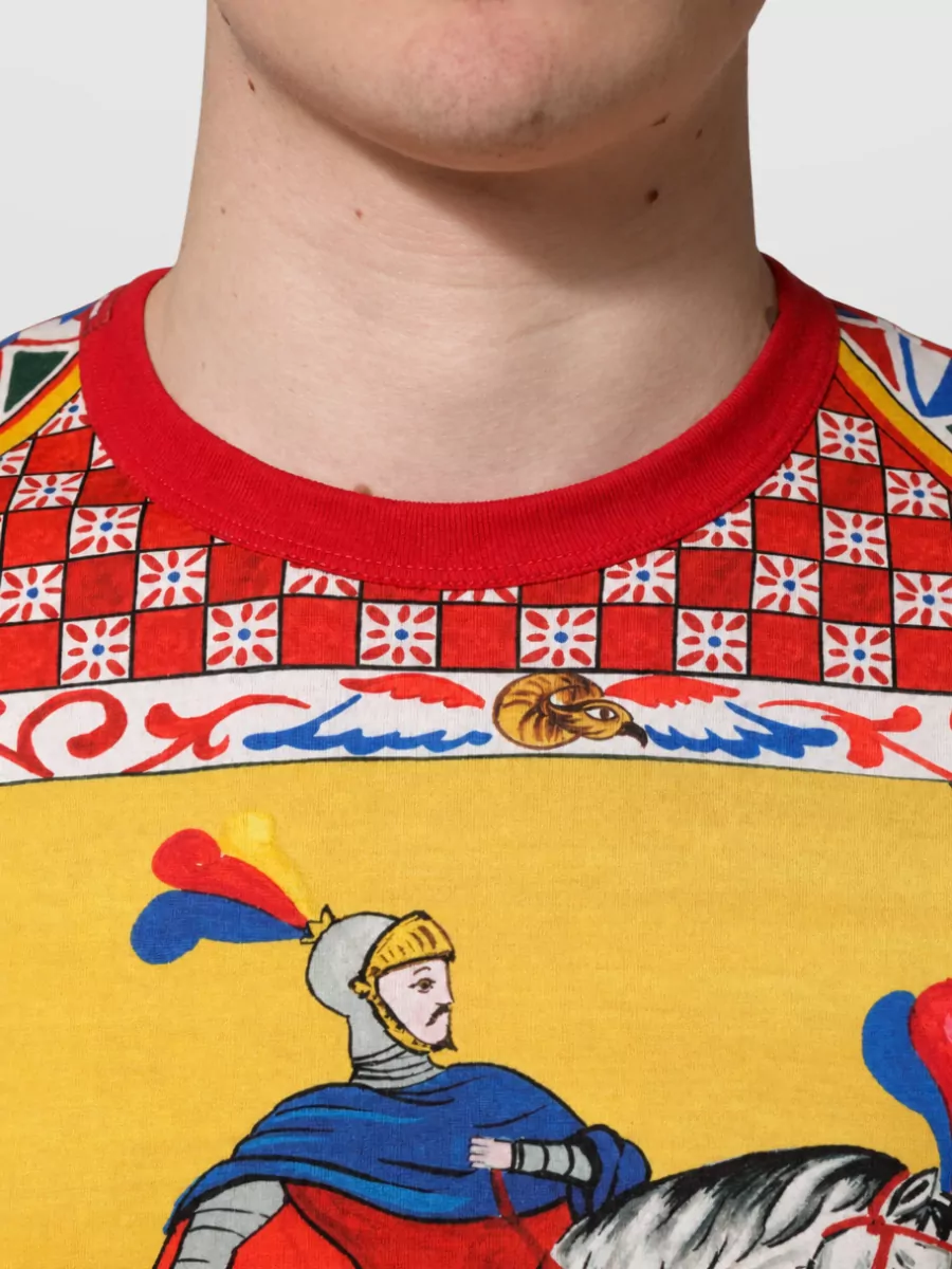 Dolce&Gabbana Carretto Print Crew Neck T-Shirt
