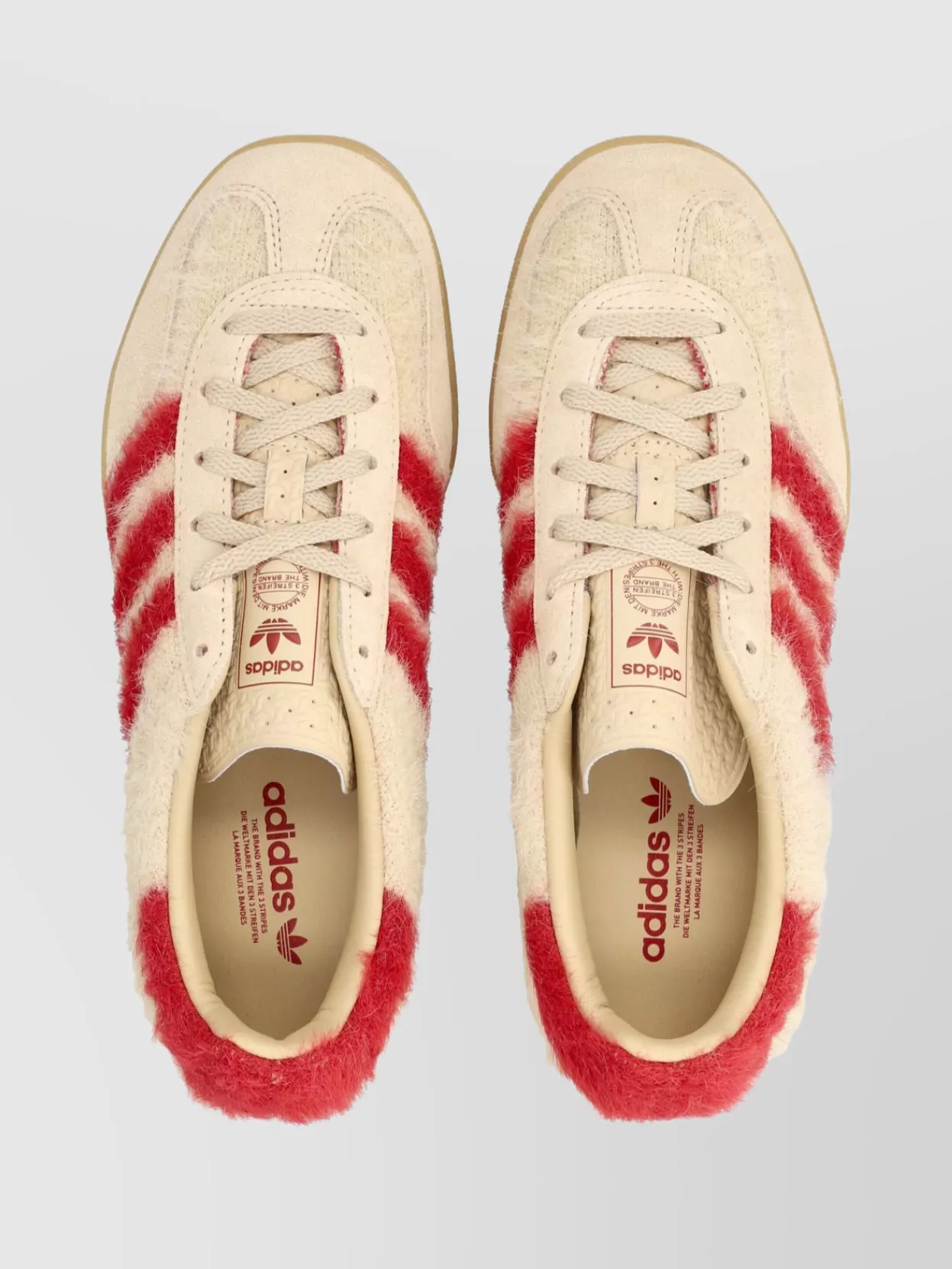 Adidas Originals Indoor Sneakers With Fuzzy Texture And Stripes