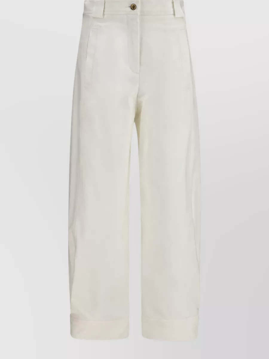 Max Mara Cropped tailored trousers — The cropped ivory trouser lightens the tonal camel story, mirrors the styling reference, and its tailored cut balances the boxy top and jacket for a refined day ensemble.