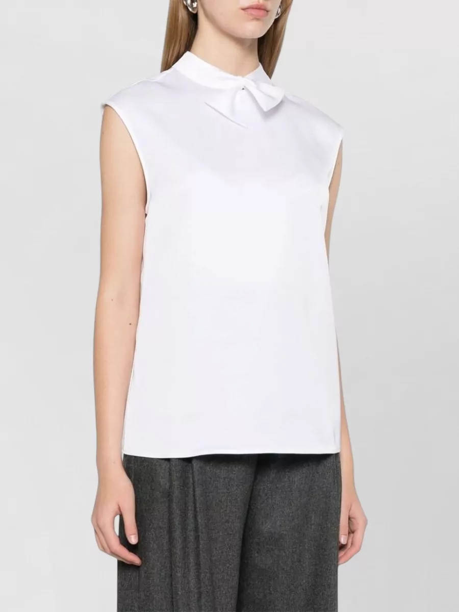 Emporio Armani Sleeveless Knot-Detail Satin Blouse