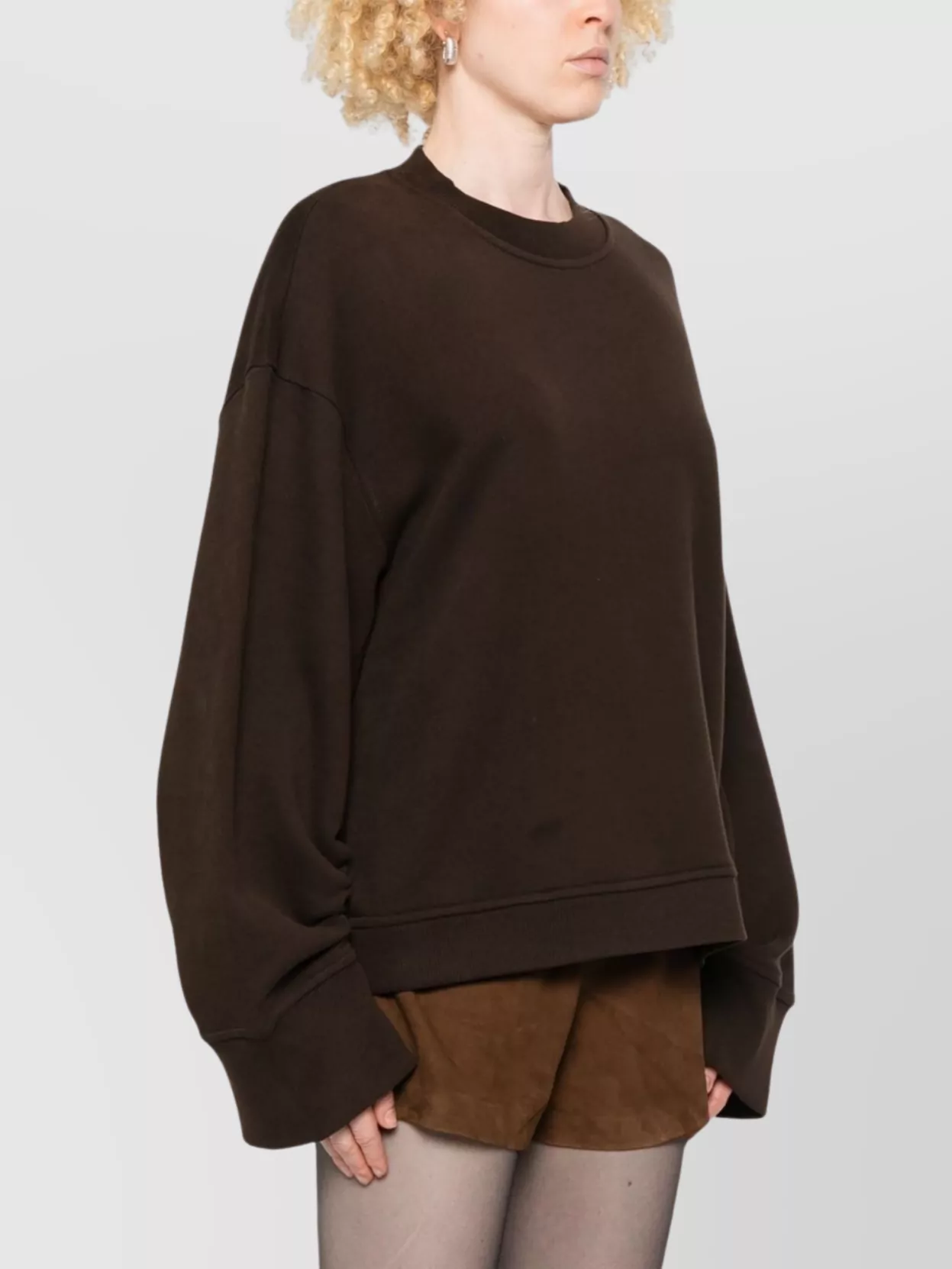 The Frankie Shop Talia Crew Neck Cotton Blend Sweater
